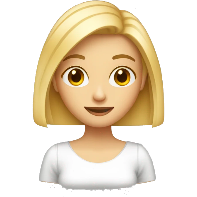 blond straight medium length hair thin woman holding book emoji