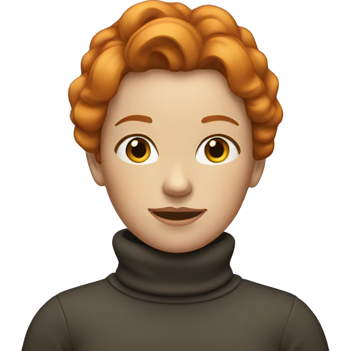 ginger woman in turtleneck emoji