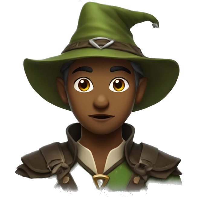 Fierce elf ranger wearing fedora  emoji