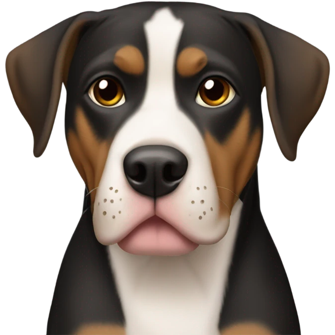 lab beagle Pitbull all black with tan on face and chest and ears emoji