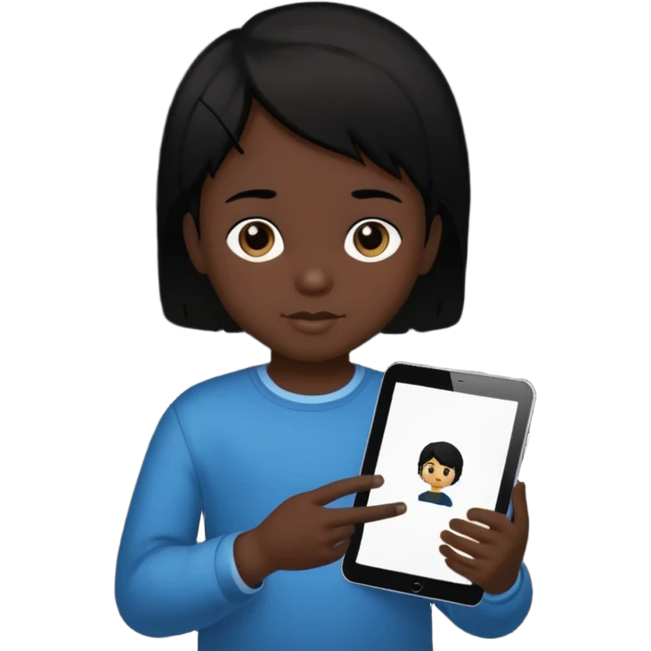 child silhouette holding a tablet emoji