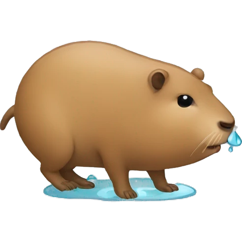 Capybara crying tears falling down from his eyes emoji