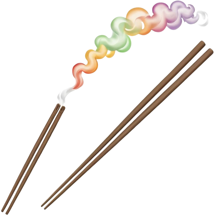 The chopsticks 🥢 emoji with smoke of a cigarette 🚬 to look like a incense stick  emoji