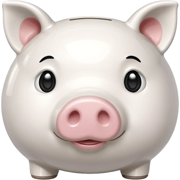 glitter white symbol pig bank emoji