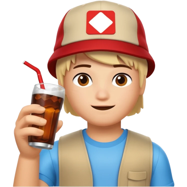 Der Roblox Avat noob trinkt Cola, Zero emoji