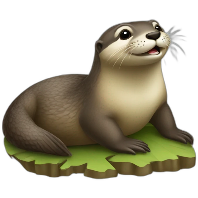 Loutre sur tortue emoji