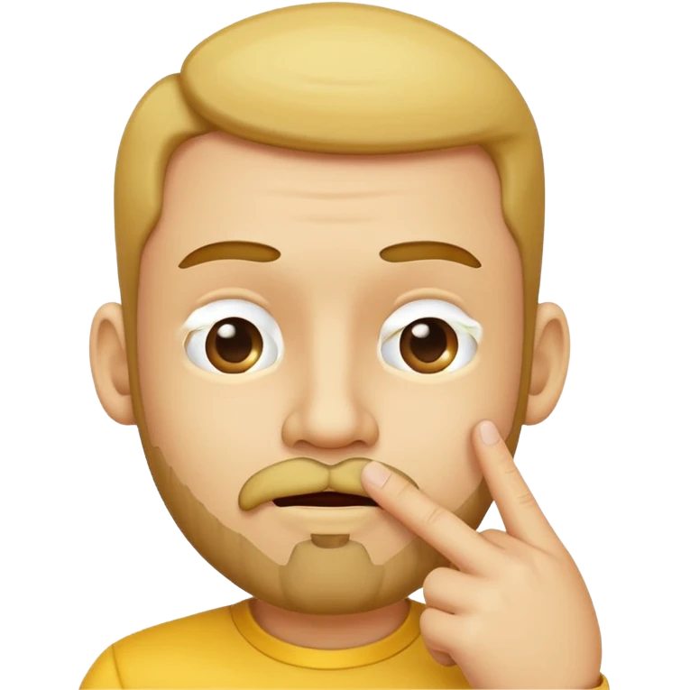 yellow thinking face emoji with finger on chin and a goatee emoji