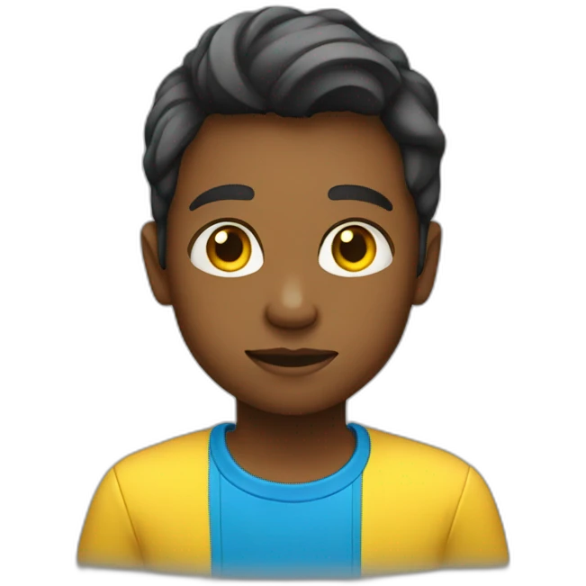 kid with blue and yellow shirt emoji