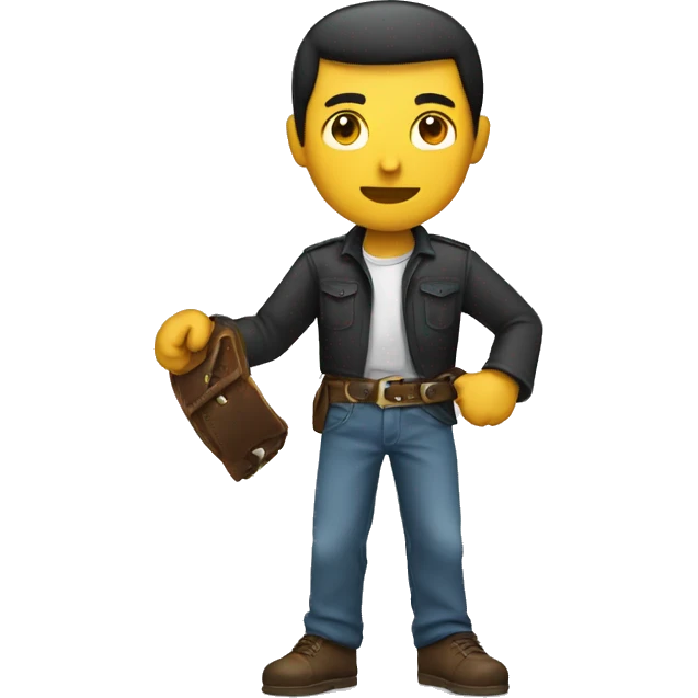 men holding a belt in his hand  emoji