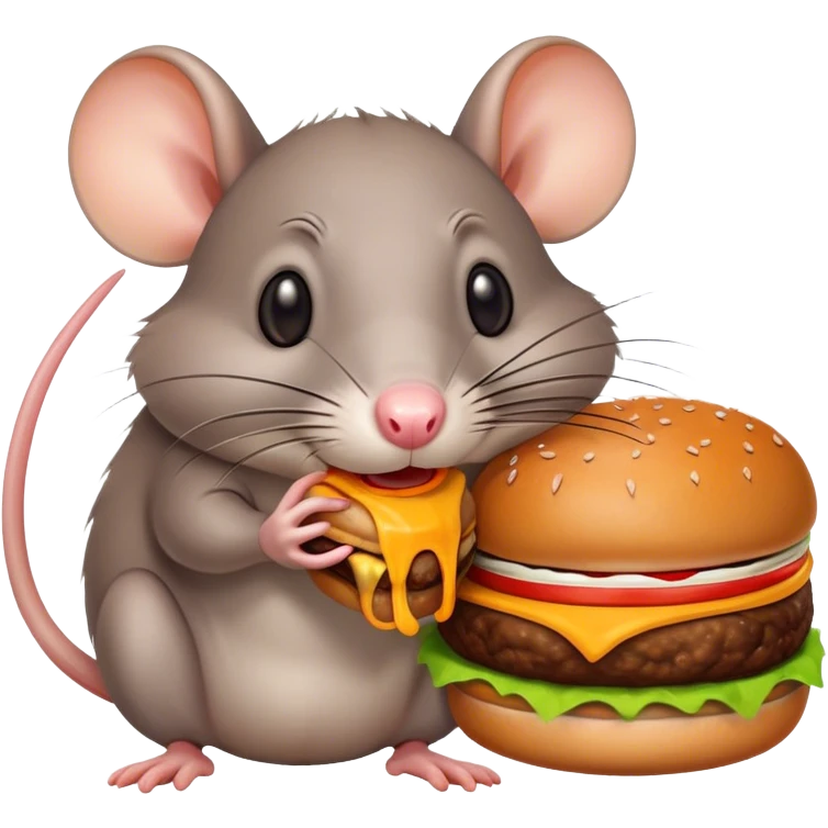 Rat eating burger emoji