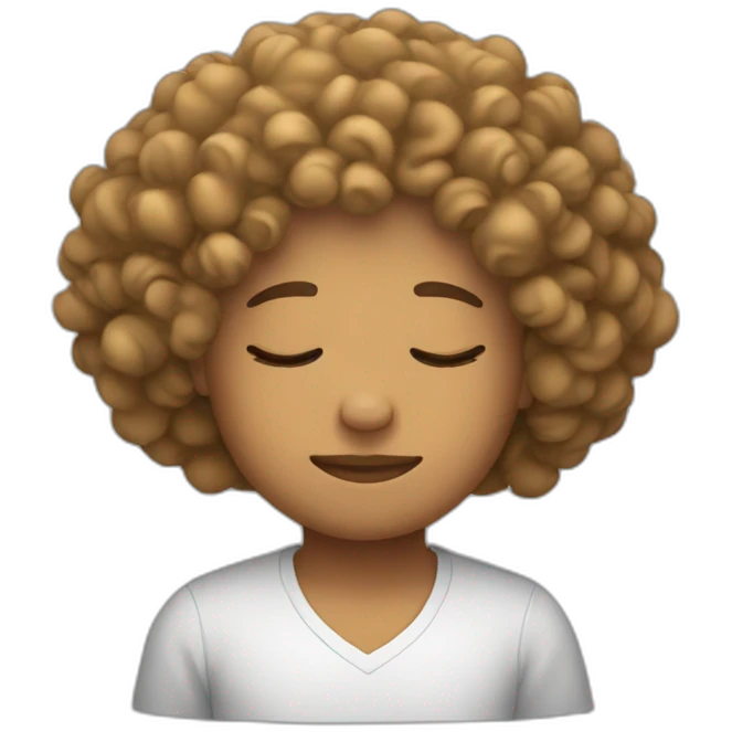 Curly hair sleeping emoji