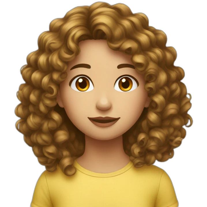 Fille au cheveux bouclés long emoji