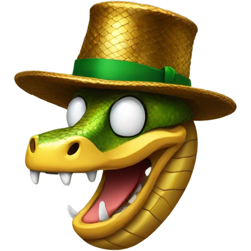 Snake in a New Year's hat emoji