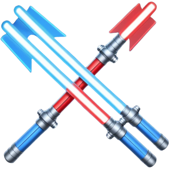 Blue and red light savers crossing emoji