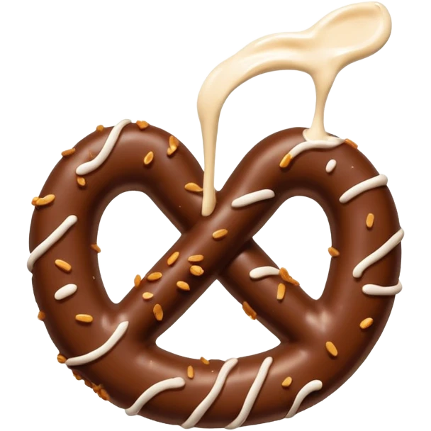 Chocolate dipped pretzel  emoji