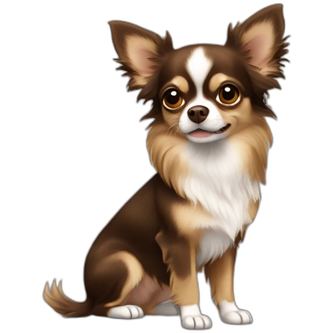chihuahua longhair dark brown  emoji