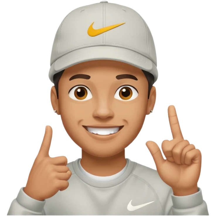 Ragazzo con cappello Nike mulatto che che manda a fanculo emoji
