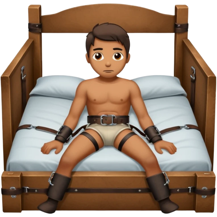Man strapped to bed bdsm emoji