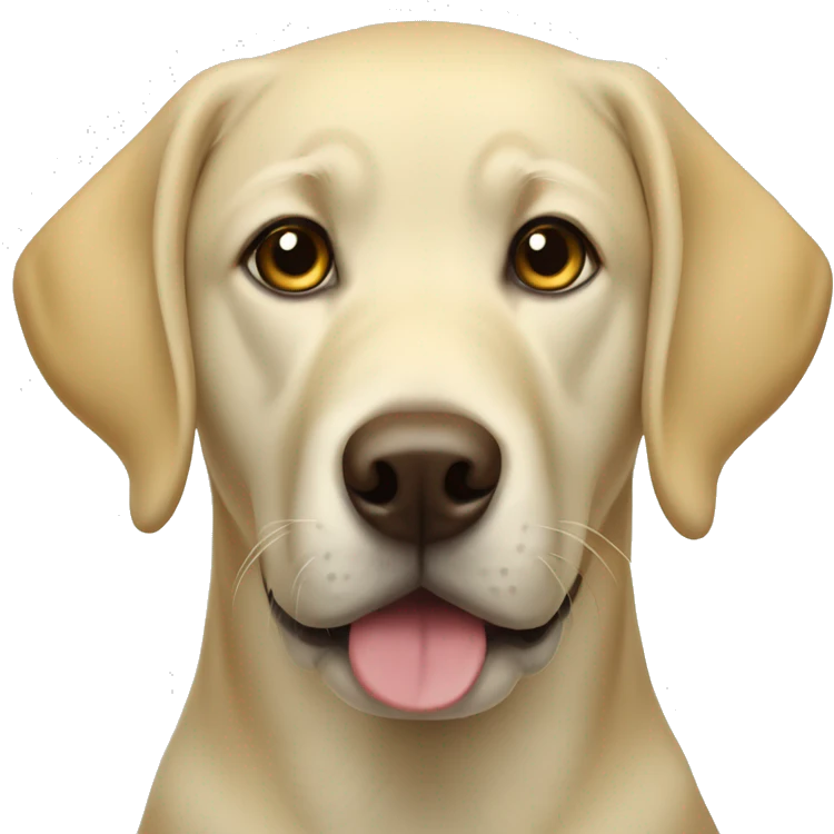 yellow lab with white line down face emoji