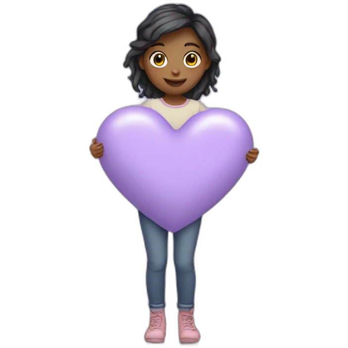 Lavender colour heart with girl emoji emoji