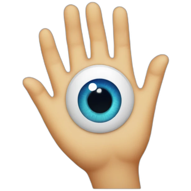 Hand with evil eye emoji