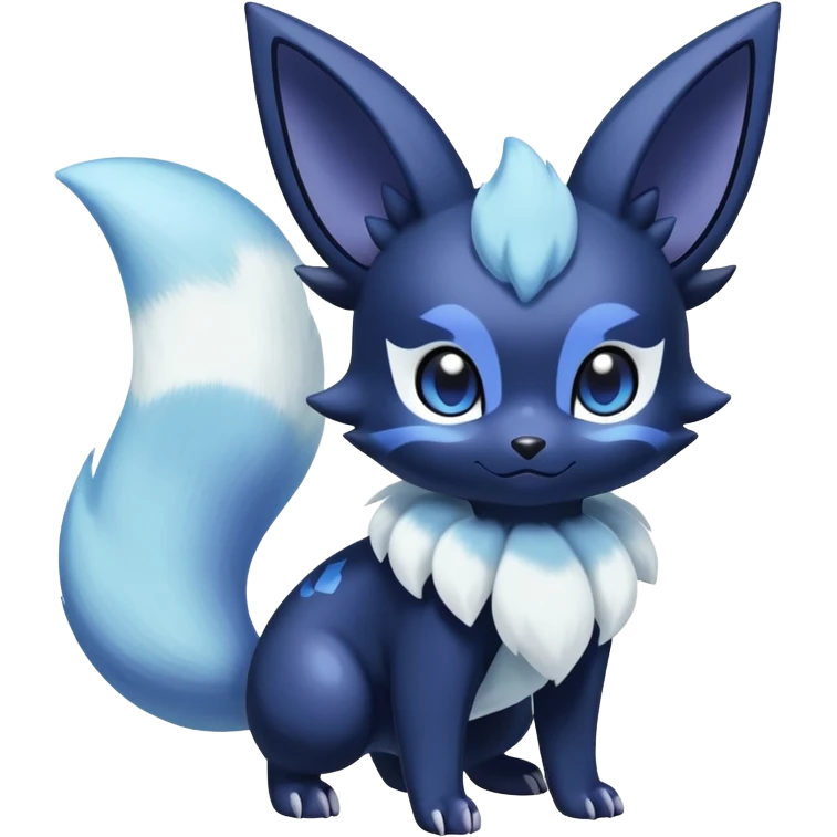 Shiny snowy pastel Nebulae Noibat-Meowstic-Umbreon-Fakémon-hybrid-creature (full body)  emoji