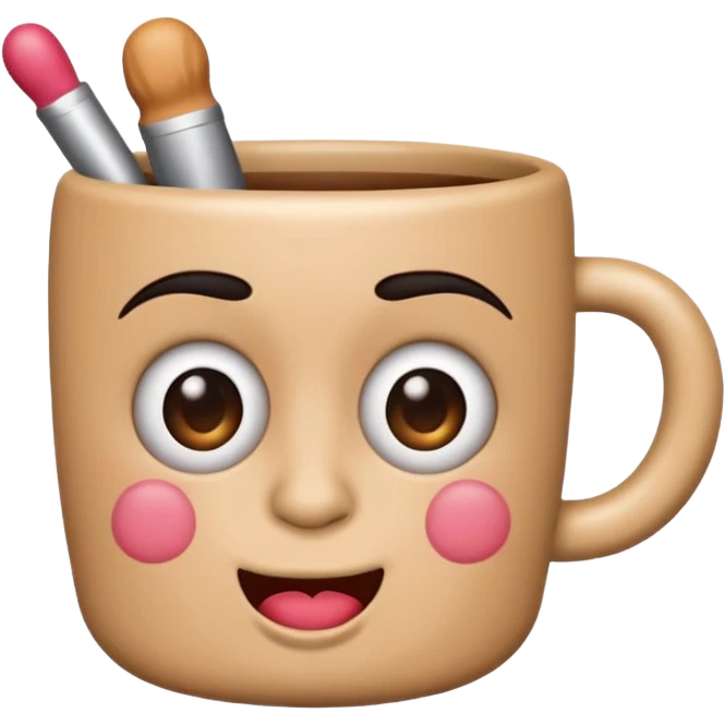 Emoji with a middle finger and makeup on making a mug face emoji