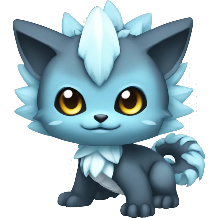 a anthro chibi-style dark-type-ice-type Fakémon-hybrid full body emoji