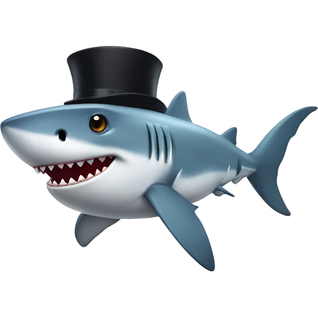 Shark with tophat emoji