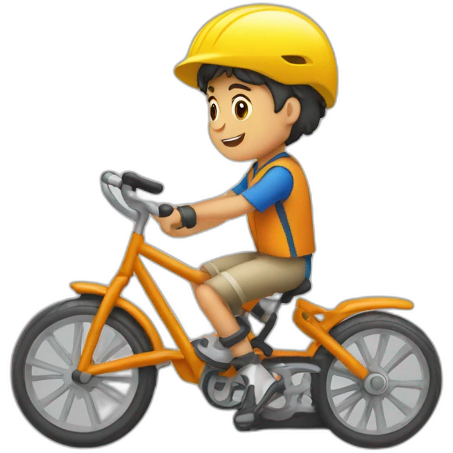 niño en bicicleta repartidor de periódicos emoji