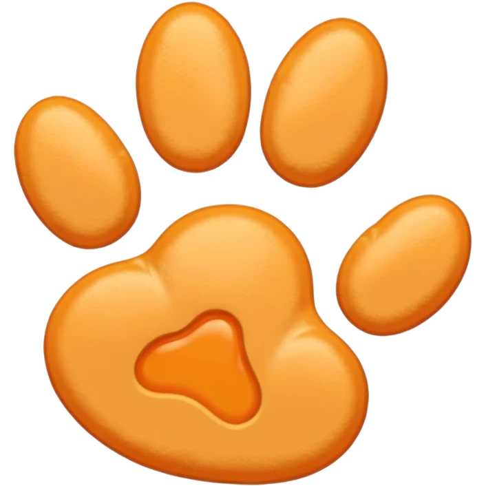 a very light pale pastel yellowy orange pawprint emoji