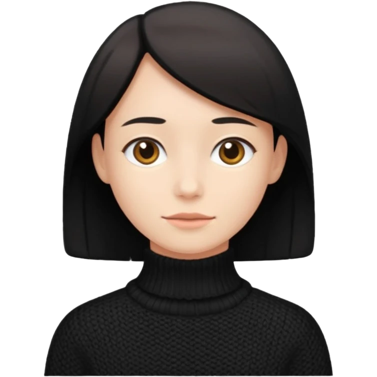 a neck-length black knitwear emoji
