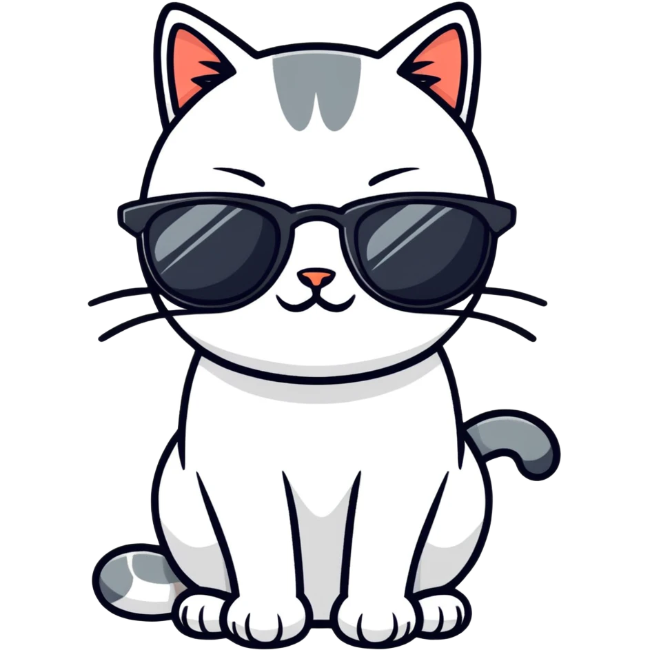 Cat with sunglasses emoji