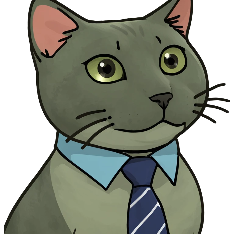 Cat with a necktie emoji
