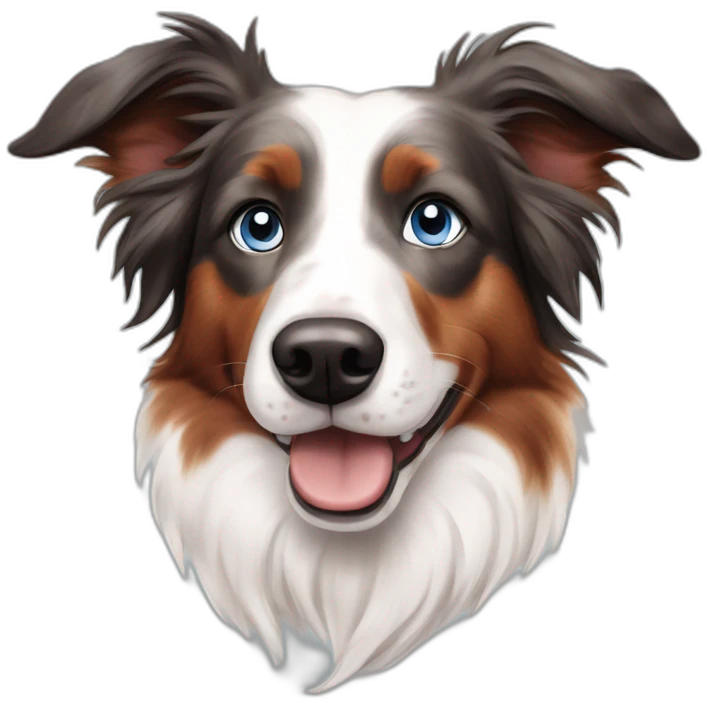stained red merle blue eyed border collie emoji
