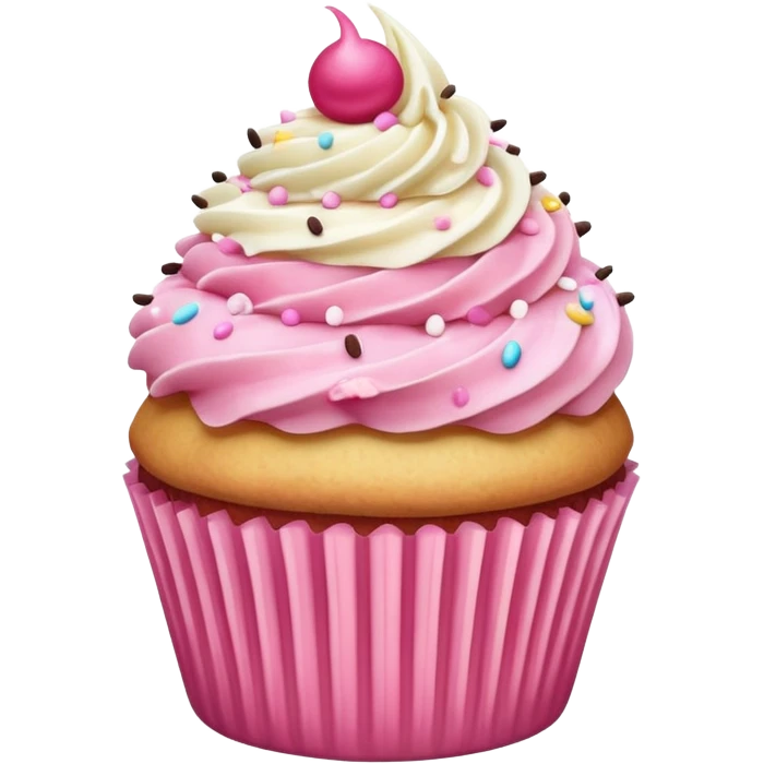 Cupcake with pink icing emoji
