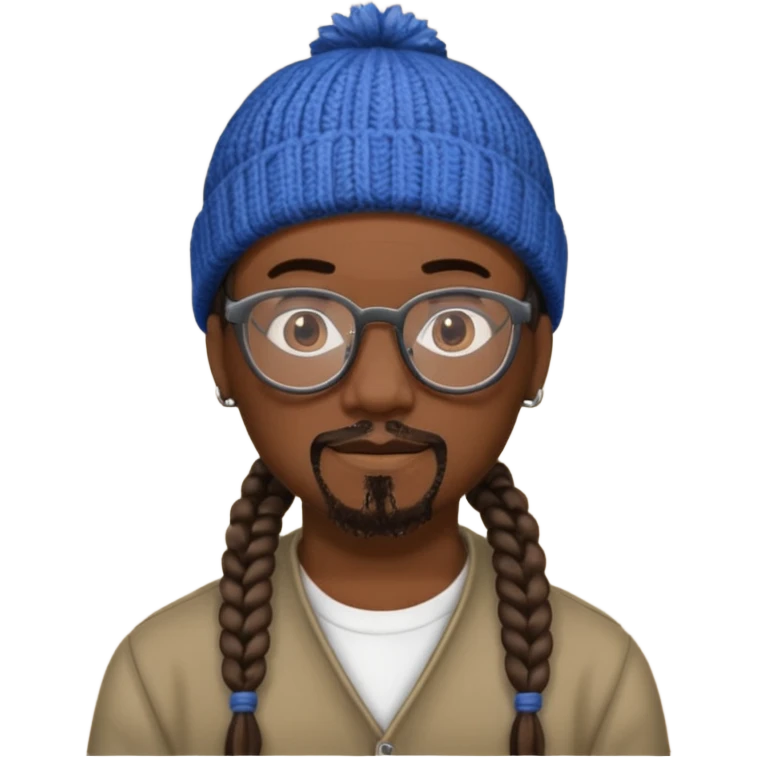 man with braids glasses beanie and goatee emoji