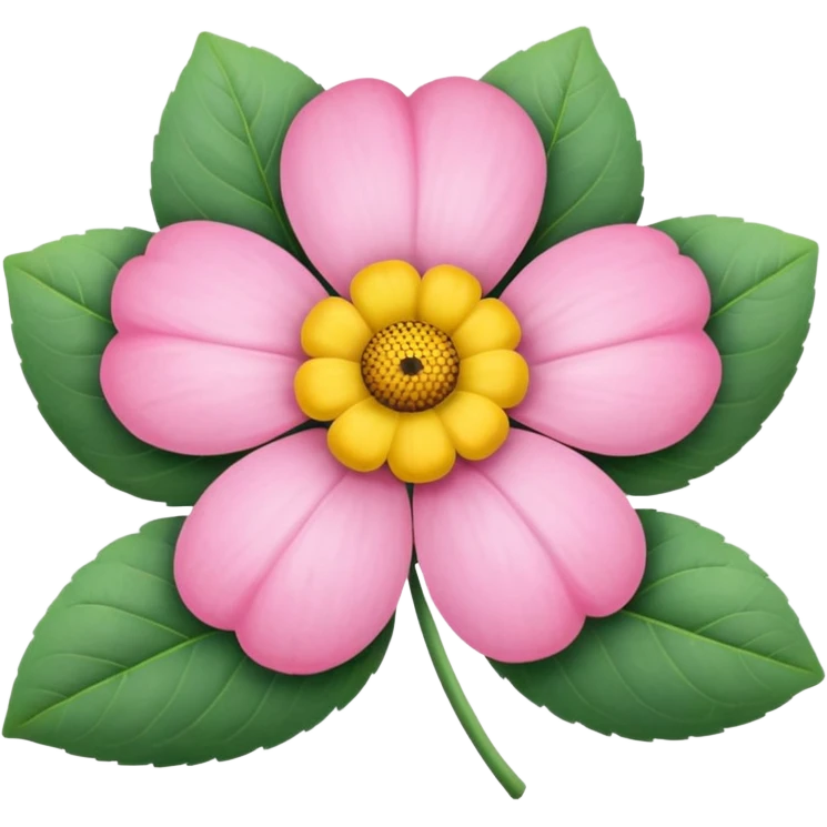 pink flower chalk with round leaves, yellow middle emoji