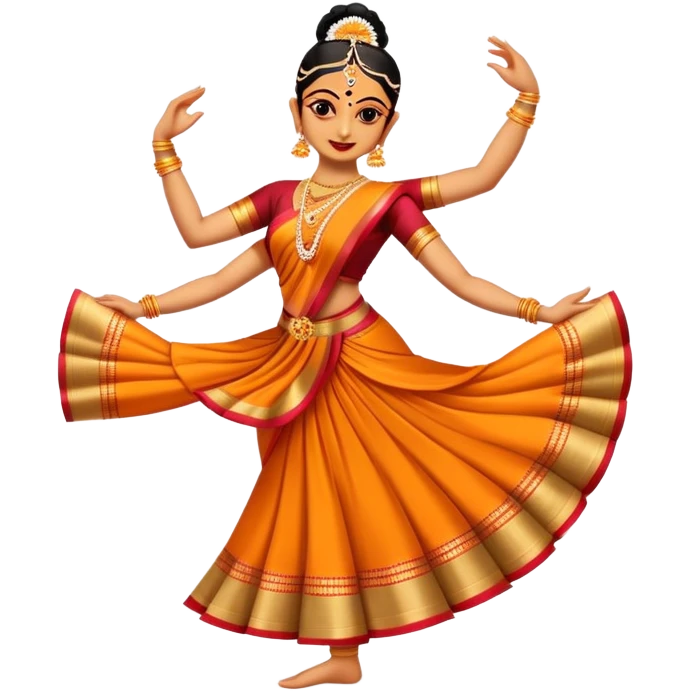 cinematic-realistic-bharatanatyam-dance-emoji,-depicted-as-an-elegant-classical-indian-dance-performance-with-graceful-poses,-intricate-costumes,-and-expressive-hand-gestures,-rendered-with-rich-textures-and-warm-dramatic-lighting emoji