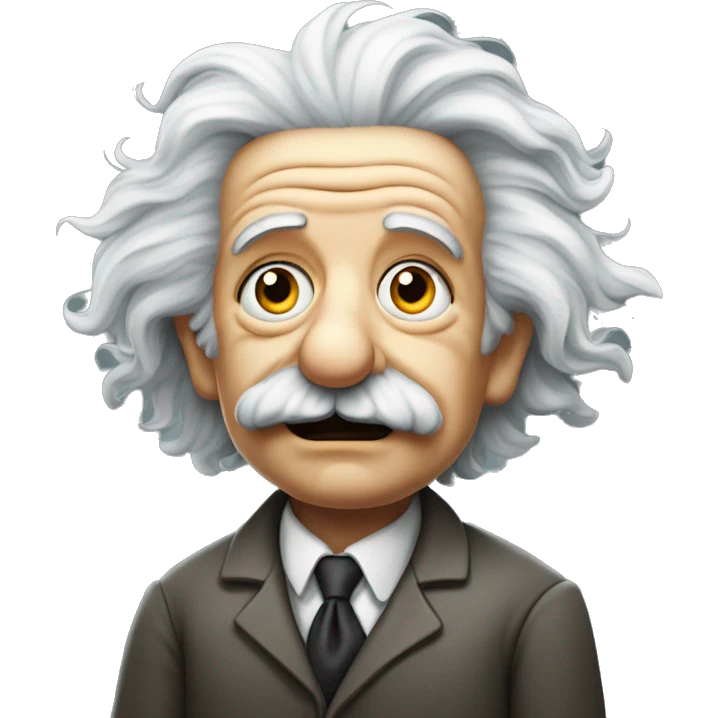 albert einstein with vawing hand emoji