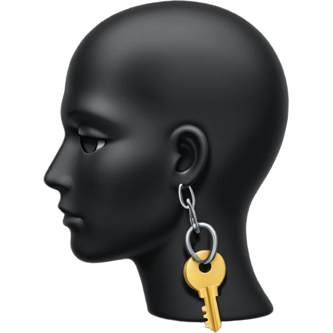 silhouette of a head with a hidden key inside emoji