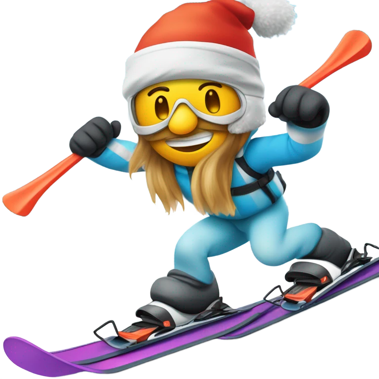 Een konijn die aan het skiën is emoji