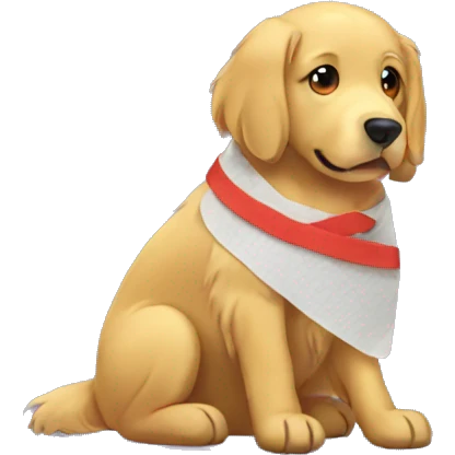 Golden retriever bandaged emoji