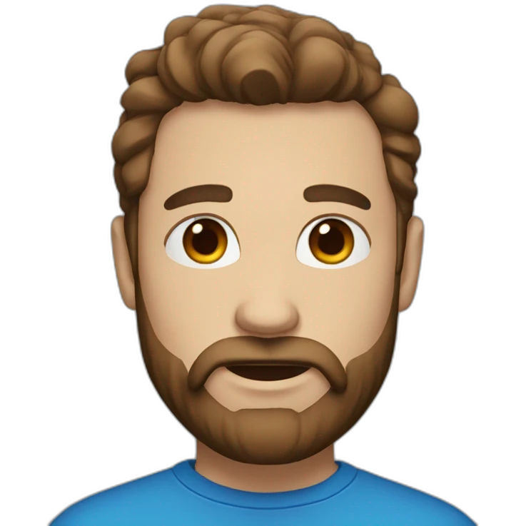 Man with Beard and blue eyes and brown hair emoji