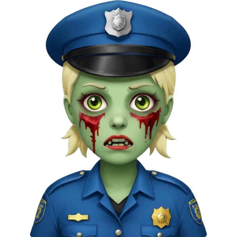 green zombie female police emoji
