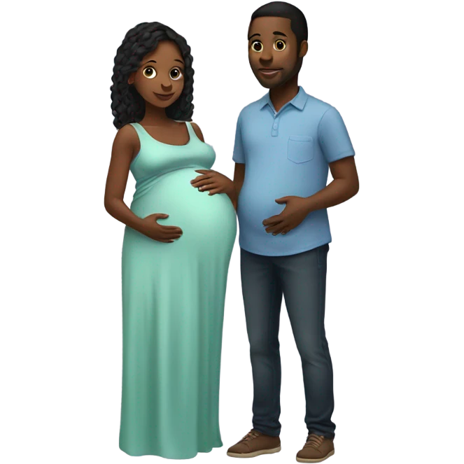 black couple pregnant with girl emoji
