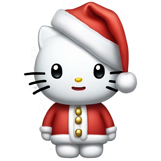 Hello kitty with a Santa hat emoji