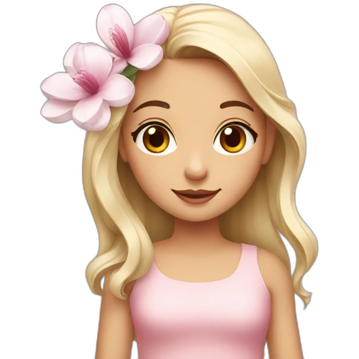 girl with magnolia emoji