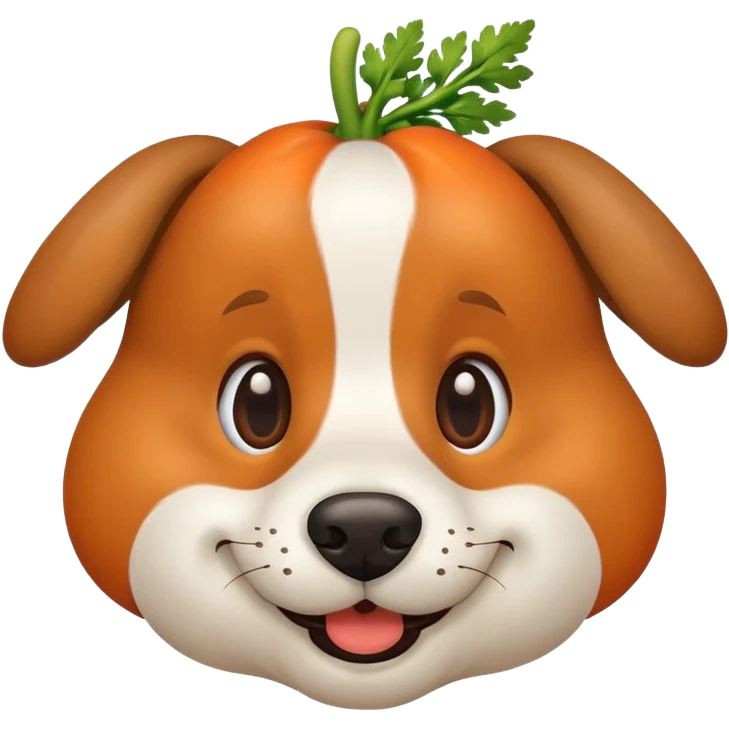 Dog with a carrot nose emoji