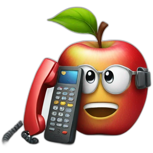apple with a phone emoji